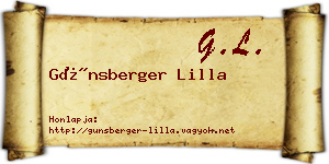 Günsberger Lilla névjegykártya